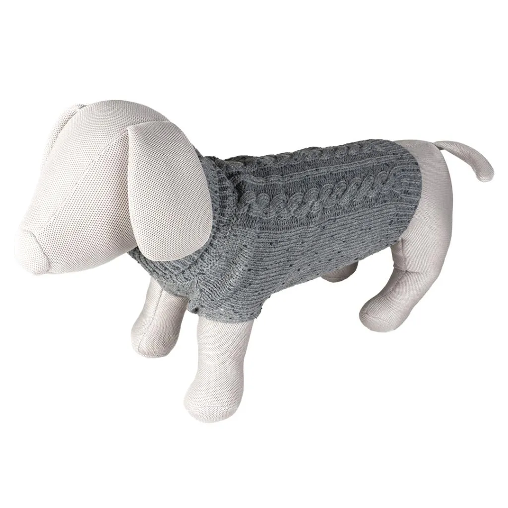 Duvo Plus Large - Модерен и топъл пуловер за кучета, 60 см. - сив