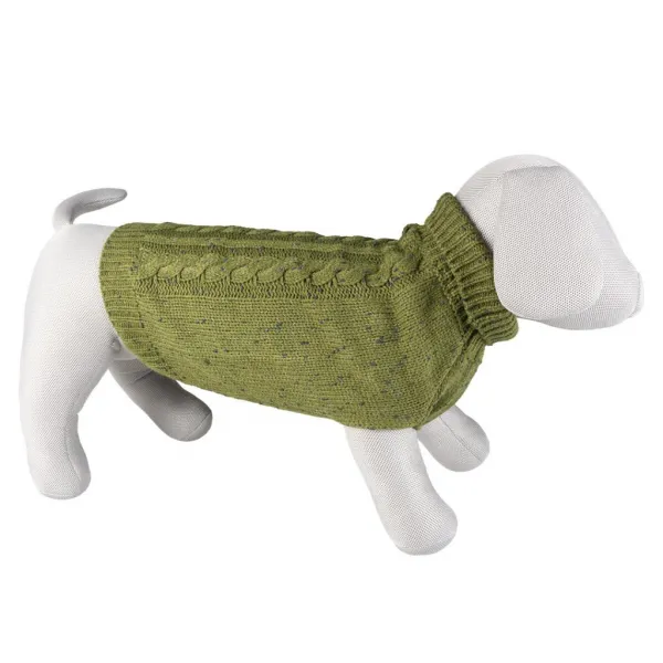 Duvo Plus Small - Модерен и топъл пуловер за кучета, 40 см. - зелен