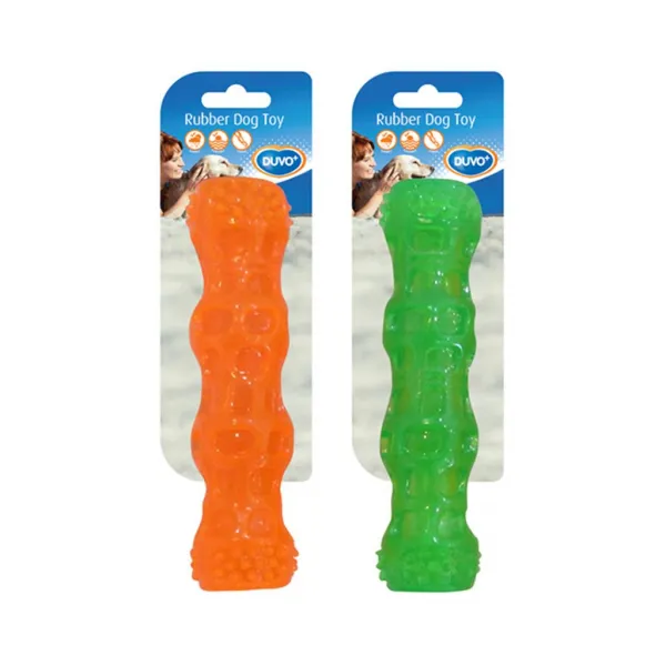 Duvo Plus TPR Stick Squeaky - Здрава, плаваща TPR играчка за кучета, почиства зъбите и масажира венците, 28 см.