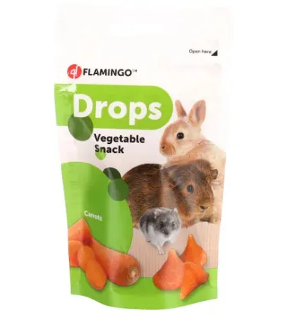 Flamingo Snacks Drops Carrot - Снакс за гризачи с морков, 75 гр. 1