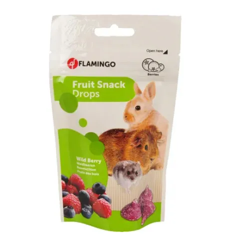 Flamingo Snacks Drops Forest fruit - Снакс за гризачи с горски плодове, 75 гр. 1