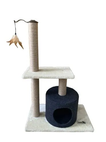 Freedog - Котешка катерушка и драскалка 2 в 1 Tavara, с платформа за почивка и игра, 60 / 35 / 88 см.- бежова
