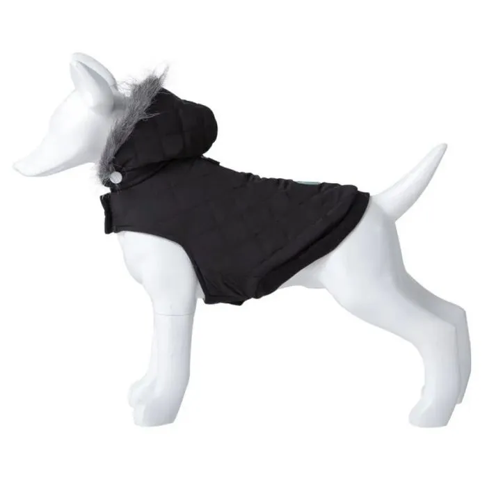 Freedog Abrigo Lane Negro - Модерно палто за кучета с качулкa, 45 см.