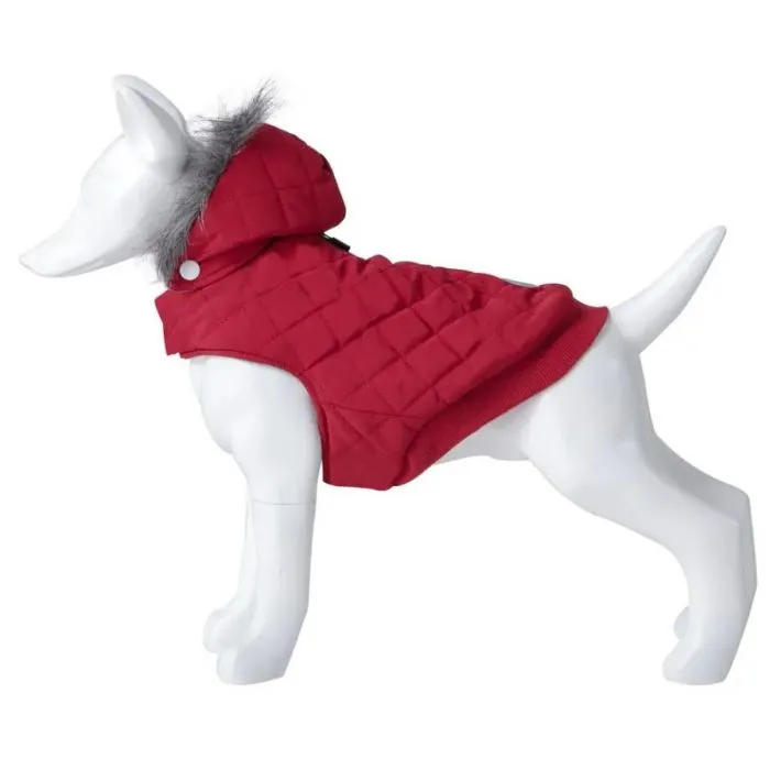 Freedog Abrigo Lane Rojo - Модерно палто за кучета с качулкa, 45 см.
