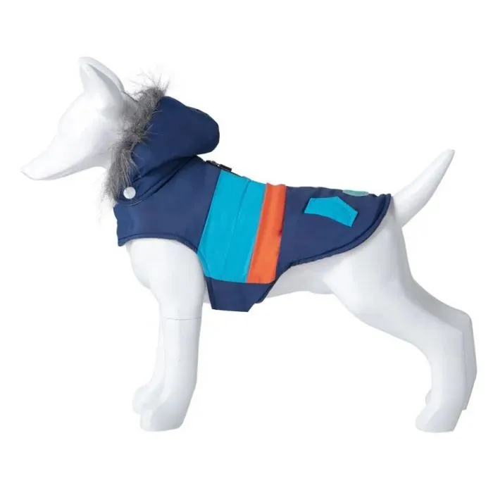 Freedog Abrigo Malakai blue - Модернo палто за кучета с качулка, 45 см. 