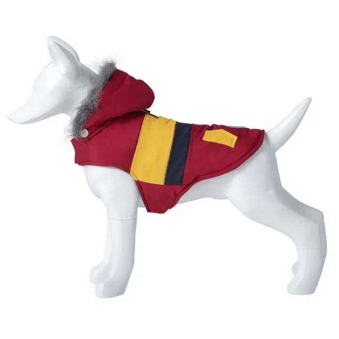 Freedog Abrigo Malakai red - Модернo палто за кучета с качулка, 45 см. 