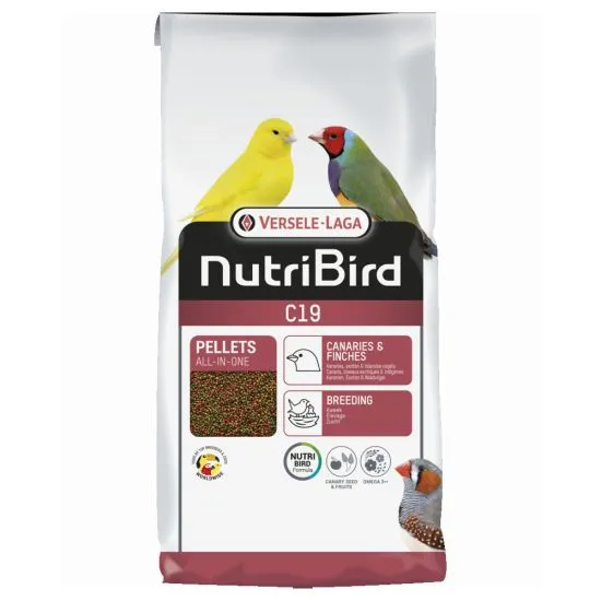 Versele-Laga Nutribird C19 breeding - Пълноценна храна за периоди на развъждане за канарчета, тропически и европейски финки 3 кг.