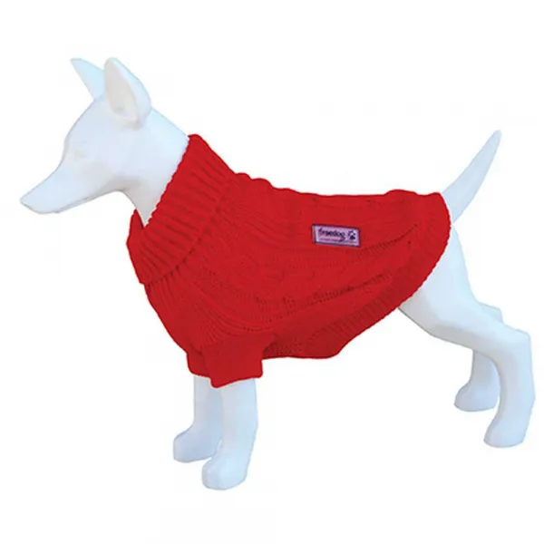 Freedog Nature Sweater - Елегантен и топъл пуловер за кучета, 45 см. - червен