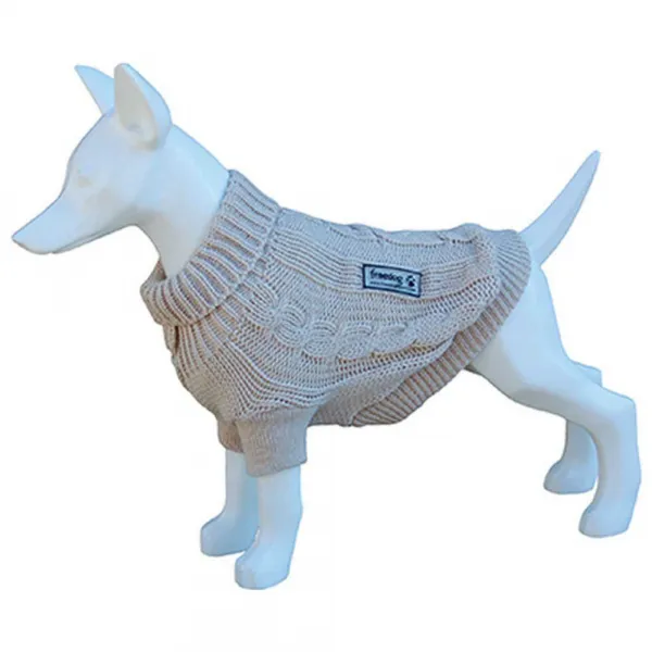 Freedog Nature Sweater - Елегантен и топъл пуловер за кучета, 45 см. - бежов