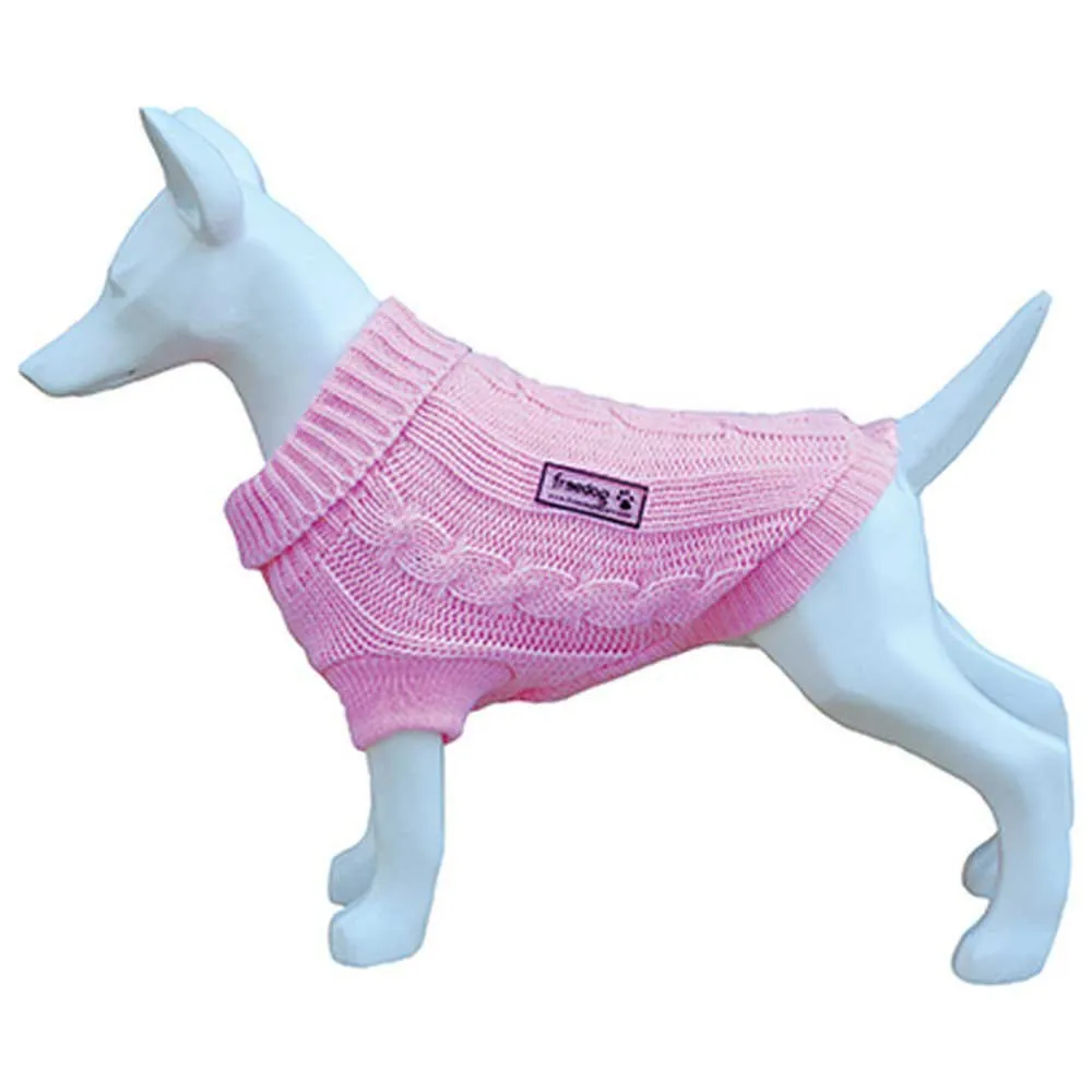 Freedog Nature Sweater - Елегантен и топъл пуловер за кучета, 45 см. - розов