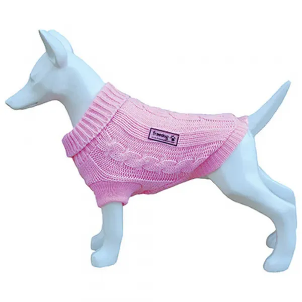 Freedog Nature Sweater - Елегантен и топъл пуловер за кучета, 40 см. - розов