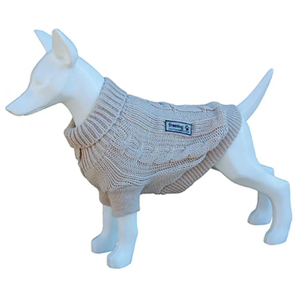 Freedog Nature Sweater - Елегантен и топъл пуловер за кучета, 15 см. - бежов