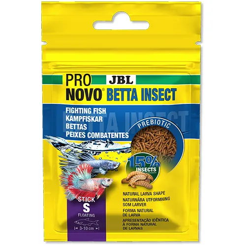 JBL ProNovo Betta Insect Stick S - Храна под формата на пръчици с размер S за бойни рибки с размер 3-10 см./ 20 мл. 1