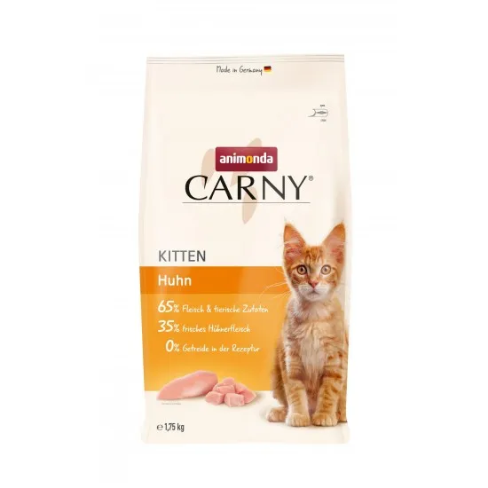 Carny Dry Food Kitten With Chicken - Пълноценна суха храна за малки подрастващи котета, без зърно, с пилешко месо, 1750 гр.