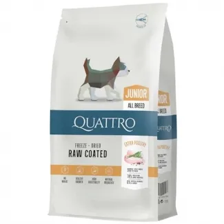 Quattro Junior - Висококачествена храна за кучета от всички породи от 2 месеца до 1 година, с екстра птиче месо, 1.5 кг.