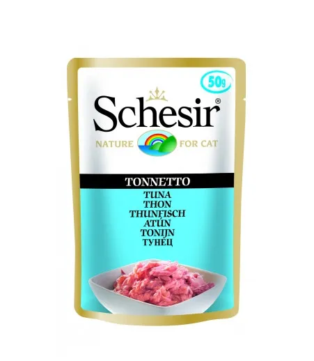 Schesir - Пауч за израснали котки с месо от риба тон, 50 гр./4 броя
