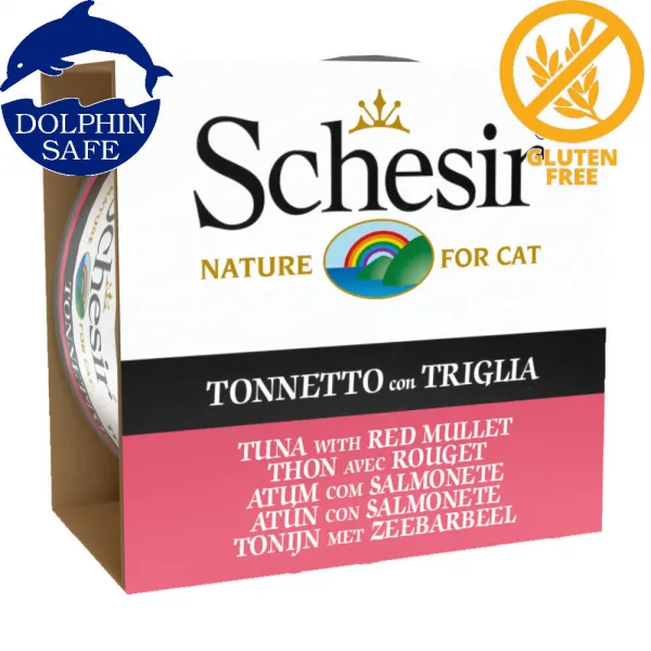 Schesir Cat Tuna with Red Mullet - Консерва за израснали котки с риба тон и барбун в желе 85 гр./ 3 броя
