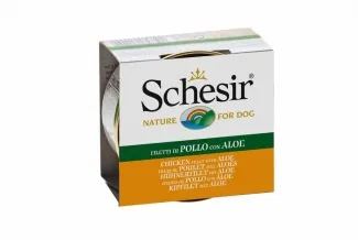 Schesir Nature - Консервирана храна за израснали кучета с пилешко филе с алое в желе, 150 гр./ 2 броя