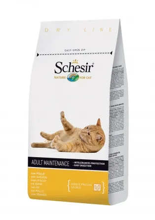 Schesir Cat - Пълноценна суха храна за израснали котки с пилешко месо, 400 гр.