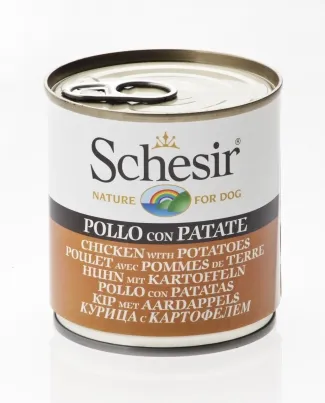 Schesir - Консервирана храна за израснал кучета с пилешко месо и картофи, 285 гр./2 броя
