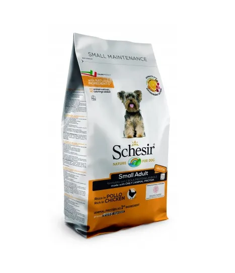 Schesir Small Adult - Пълноценна суха храна за израснали кучета от малки породи с пилешко месо, 2 кг.