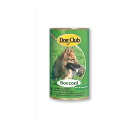 Dog Club - Консервирана храна за израснали кучета с телешко месо и зеленчуци, 1230 гр./ 3 броя