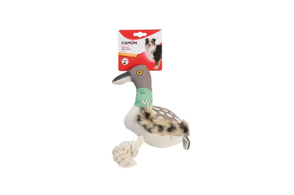Camon - Забавна плюшена играчка с въже за кучета, под формата на птица, 30 см.