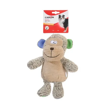 Camon - Играчка за кучета - плюшенa маймуна с пищялка, 30 см.