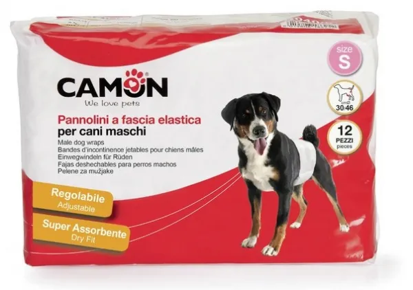 Camon Small - Регулируем памперс колан за мъжки кучета, 30-46 см.