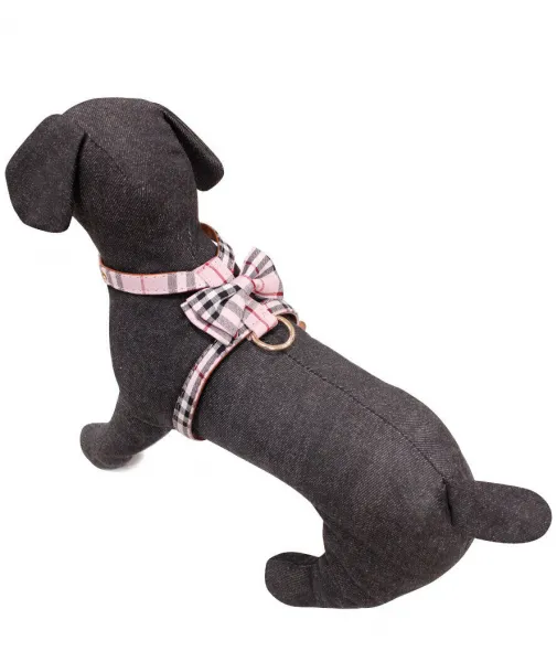 Croci Tartan Pink Small - Регулируем нагръдник за кучета, 1,3 см/26-40 см.