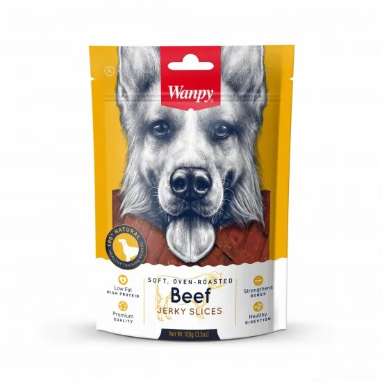 Wanpy - Лакомство/ награди за кучета, вкусно сушено филе от говежди слайс 100 гр.