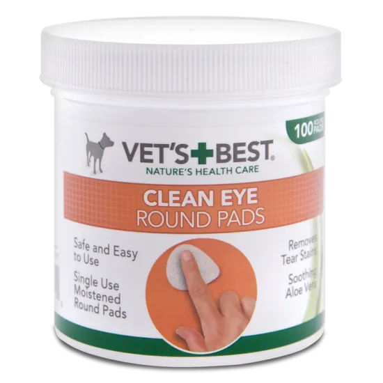 Vet`s Best Eye Round pads - Почистващи тампони за очи с Алое вера, 100 броя