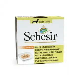 Schesir - Консервирана храна за кучета от малки породи, с пилешко с картофи и розмарин, 85 гр./ 3 броя