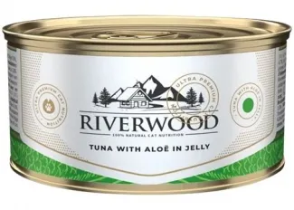 Riverwood - Висококачествена консервирана храна за котки над 1 година, с риба тон с алое в желе, 85 гр./ 3 броя