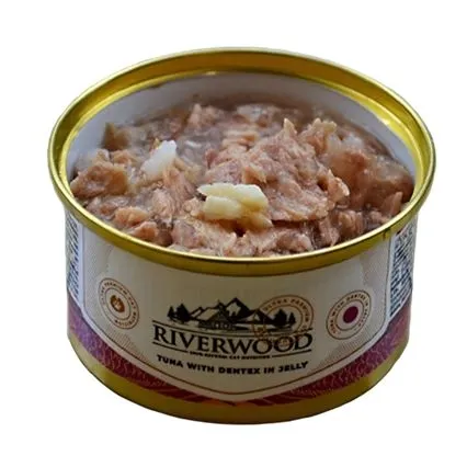 Riverwood - Висококачествена консервирана храна за котки над 1 година, с риба тон и зубан в желе, 85 гр./ 3 броя 2