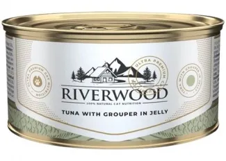 Riverwood - Висококачествена консервирана храна за котки над 1 година, с риба тон с групер в желе, 85 гр./ 3 броя 1