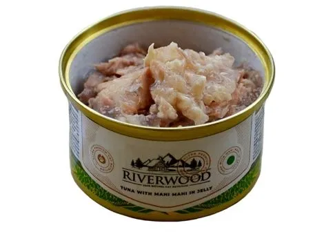 Riverwood - Висококачествена консервирана храна за котки над 1 година, с риба тон с махи махи в желе, 85 гр./ 3 броя 2