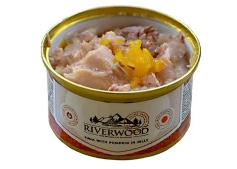 Riverwood - Висококачествена консервирана храна за котки над 1 година, с риба тон с тиква в желе, 85 гр./ 3 броя 2
