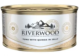 Riverwood - Висококачествена консервирана храна за котки над 1 година, с риба тон с киноа в желе, 85 гр./ 3 броя 1