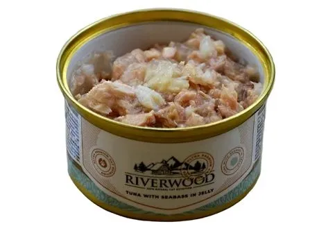 Riverwood - Висококачествена консервирана храна за котки над 1 година, с риба тон и лаврак в желе, 85 гр./ 3 броя 2