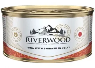 Riverwood - Висококачествена консервирана храна за котки над 1 година, с риба тон с ширасу в желе, 85 гр./ 3 броя 1