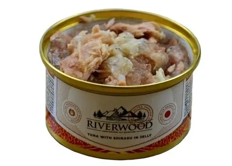 Riverwood - Висококачествена консервирана храна за котки над 1 година, с риба тон с ширасу в желе, 85 гр./ 3 броя 2