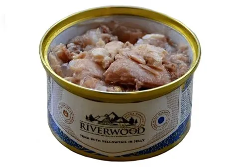 Riverwood - Висококачествена консервирана храна за котки над 1 година, с риба тон с жълта опашка в желе, 85 гр./ 3 броя 2