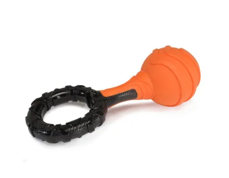 Camon dog toy - Играчка за куче TPR двуцветна топка с ринг и пищялка 26 см. 2
