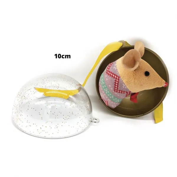 Croci Holiday Mouse - Коледна играчка за котки - топка с мишка, 10 см.