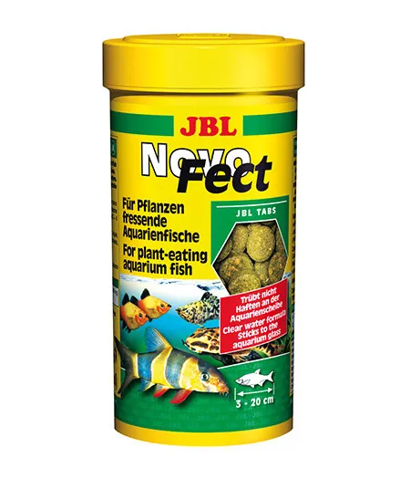 JBL NovoFect - Основна храна на таблетки за растителноядни аквариумни рибки,живеещи на дъното, 100 мл.