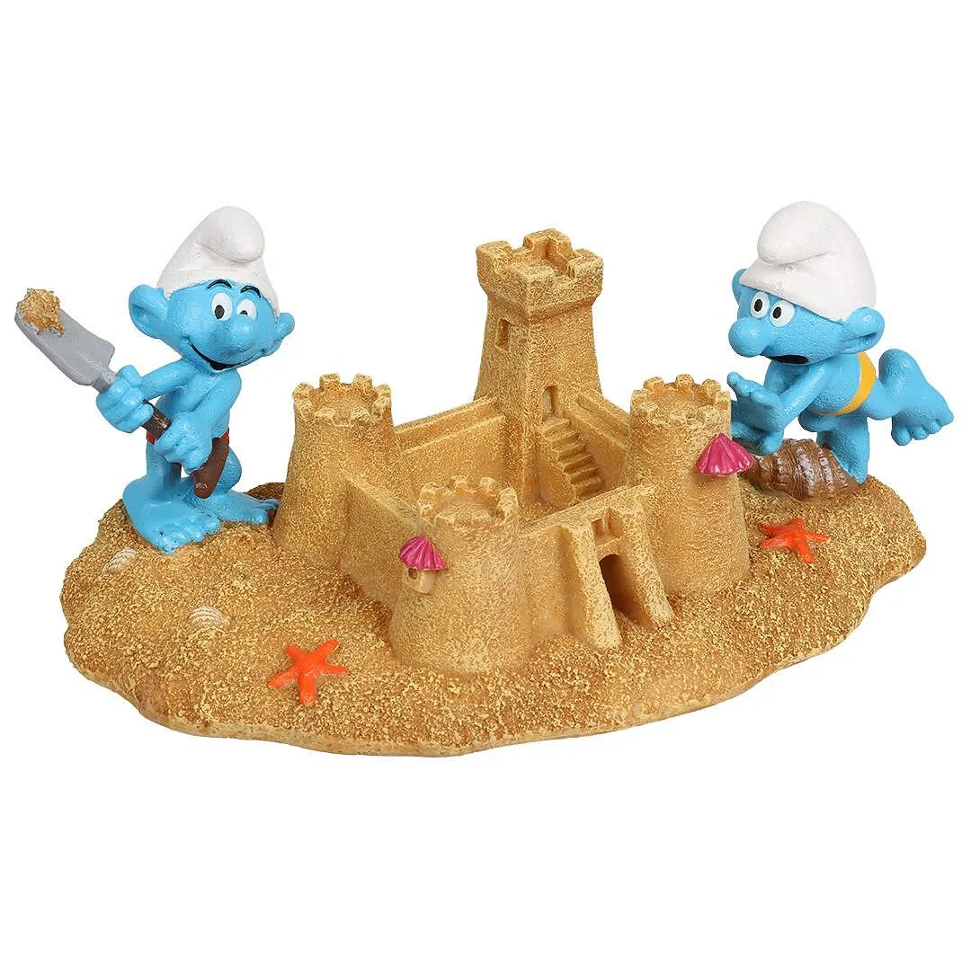 Duvo Plus Smurfs - Декорация за аквариуми във форма на пясъчен замък, 21,1x11,5x8,8 см.