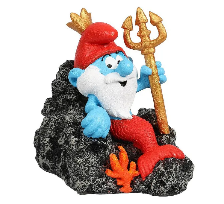 Duvo Plus Smurfs - Декорация за аквариуми във форма на Нептун, 9,4x6,8x8,5 см. 3