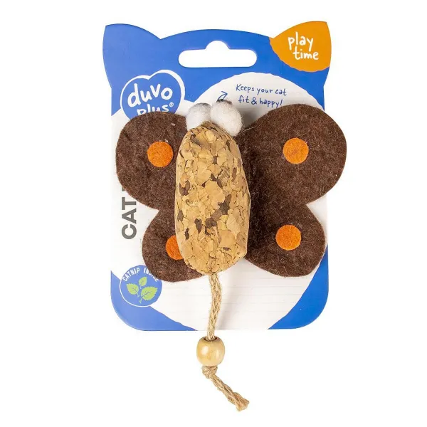 Duvo Plus - Котешка играчка във форма на пеперуда от корк, 10Х12Х3  см.