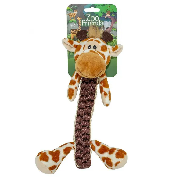 Duvo Plus Zoo Friends Velboa - Плюшена играчка за кучета във форма на жираф, 32Х22Х11,5 см.